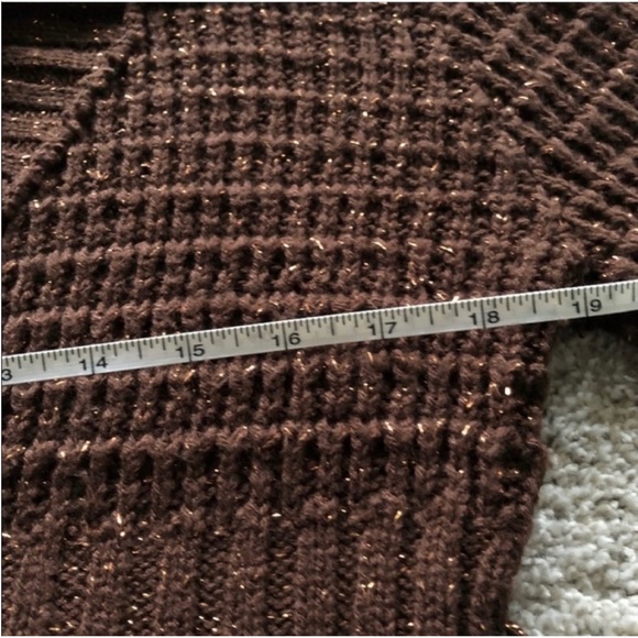 Vintage Say What Brown Belted Sweater Size Large - Picture 5 of 5